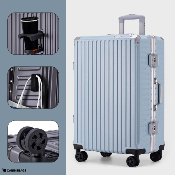 Luxe aluminium handbagage koffer trolley 55×37×24 cm